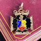Antique Gold Filled Knights of Pythias FBC Skull Enamel Fob Charm