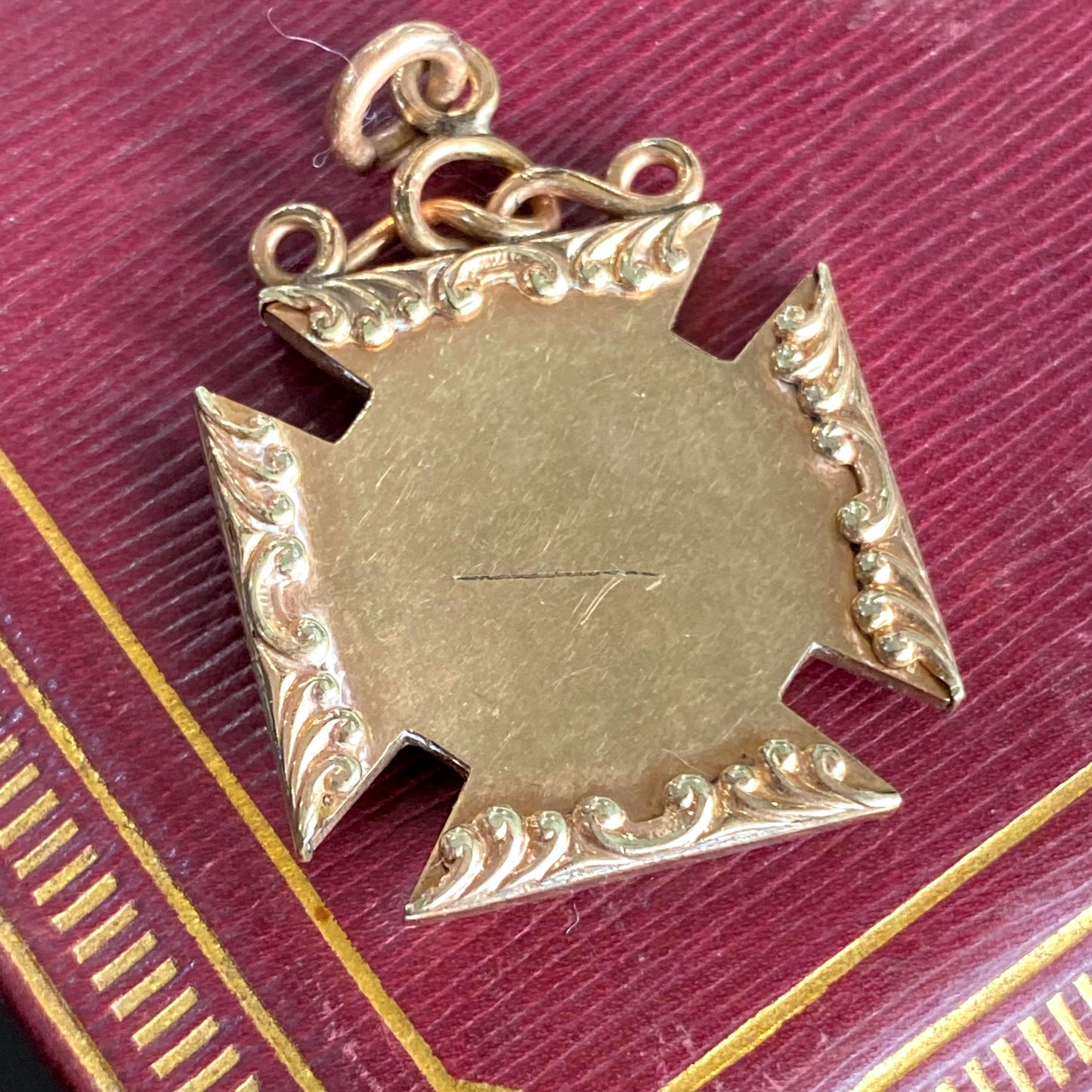 Antique Gold Filled Knights of Pythias FBC Skull Enamel Fob Charm