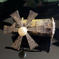 Vintage Spanish Damascene Articulated Windmill Brooch