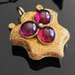 Antique 9k Gold Garnet Engraved Shield Locket With Blonde Hair