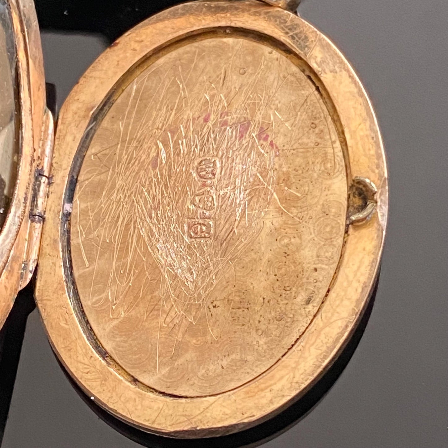 Antique Edwardian Gold Filled Oval Engraved Scrollwork Monogram Locket