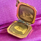 Antique Jugendstil Gold Filled Pink Paste Square Locket