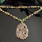 Antique Vintage Art Deco Faux Jade & Glass Pearl Filigree Necklace
