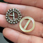 Antique Victorian Jewelry Lot | Petite Fob Ribbon Slide Buckles | Mother of Pearl & Cut Steel Buckle