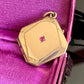 Antique Jugendstil Gold Filled Pink Paste Square Locket
