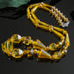 Antique Vintage Faceted Yellow Vaseline Uranium Glass Graduated Czech Bead Necklace