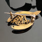 Antique Gold Plated Forget Me Not Wishbone Sweetheart Pin Brooch | WWI