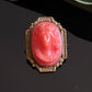 Antique Vintage Art Deco Petite Red Celluloid Cameo Pin Brooch