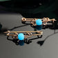Antique Vintage Turquoise Glass Bead Gold Filled Baby Pin Set