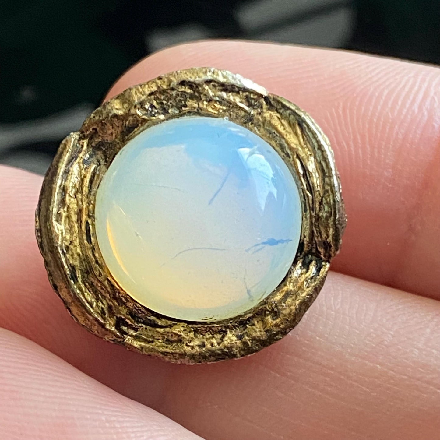 Vintage Foiled Opalite Glass Tie Tack