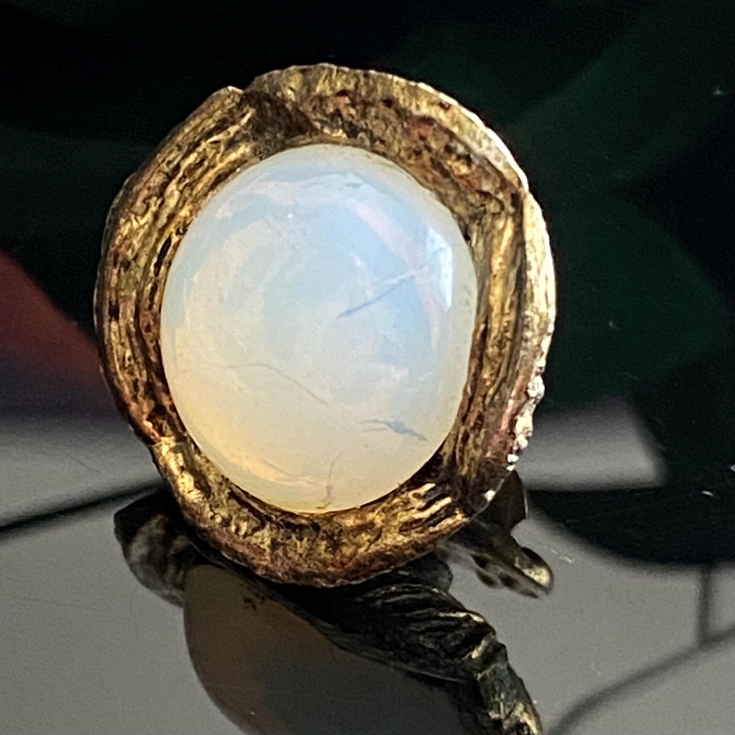 Vintage Foiled Opalite Glass Tie Tack