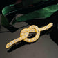 Vintage Goody Knot Rhinestone Bar Pin Brooch
