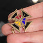 Antique Gold Filled Knights of Pythias F.B.C. Double Sides Enamel Cross Fob Charm