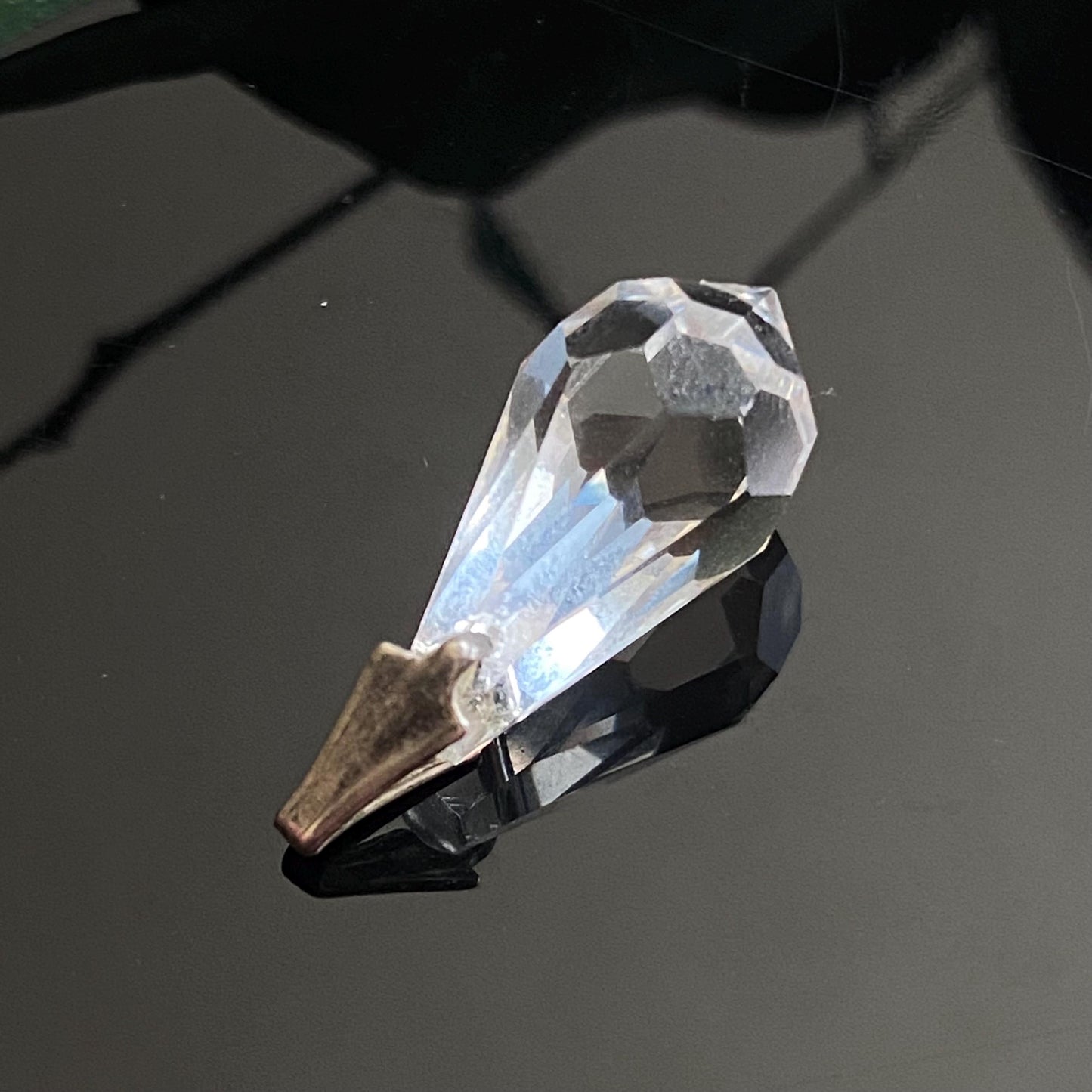 Vintage Small Faceted Glass Prism Pendant