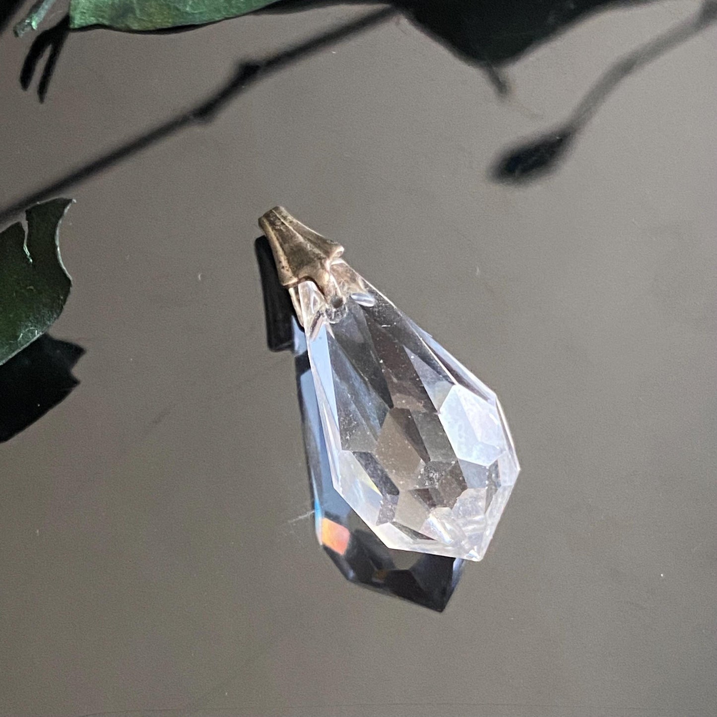 Vintage Small Faceted Glass Prism Pendant