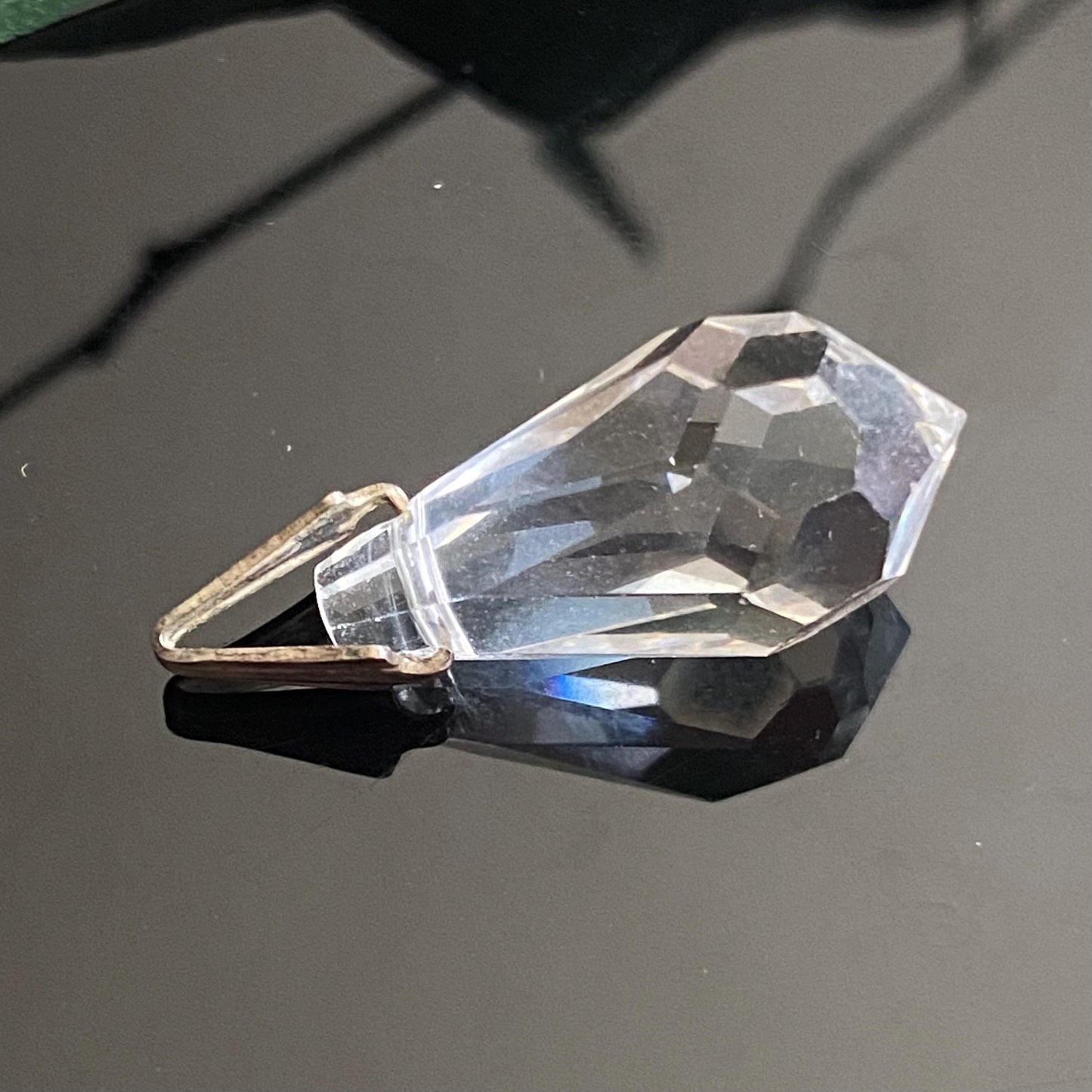 Vintage Small Faceted Glass Prism Pendant