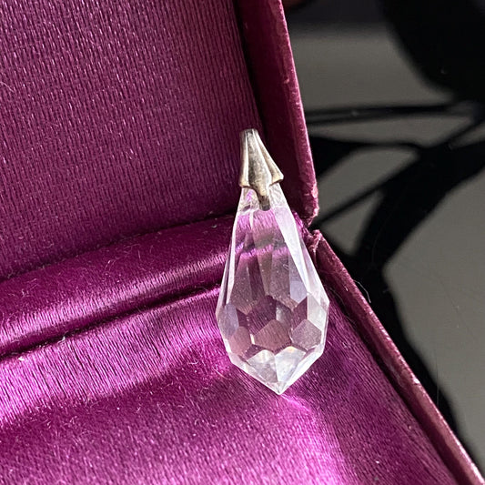 Vintage Small Faceted Glass Prism Pendant