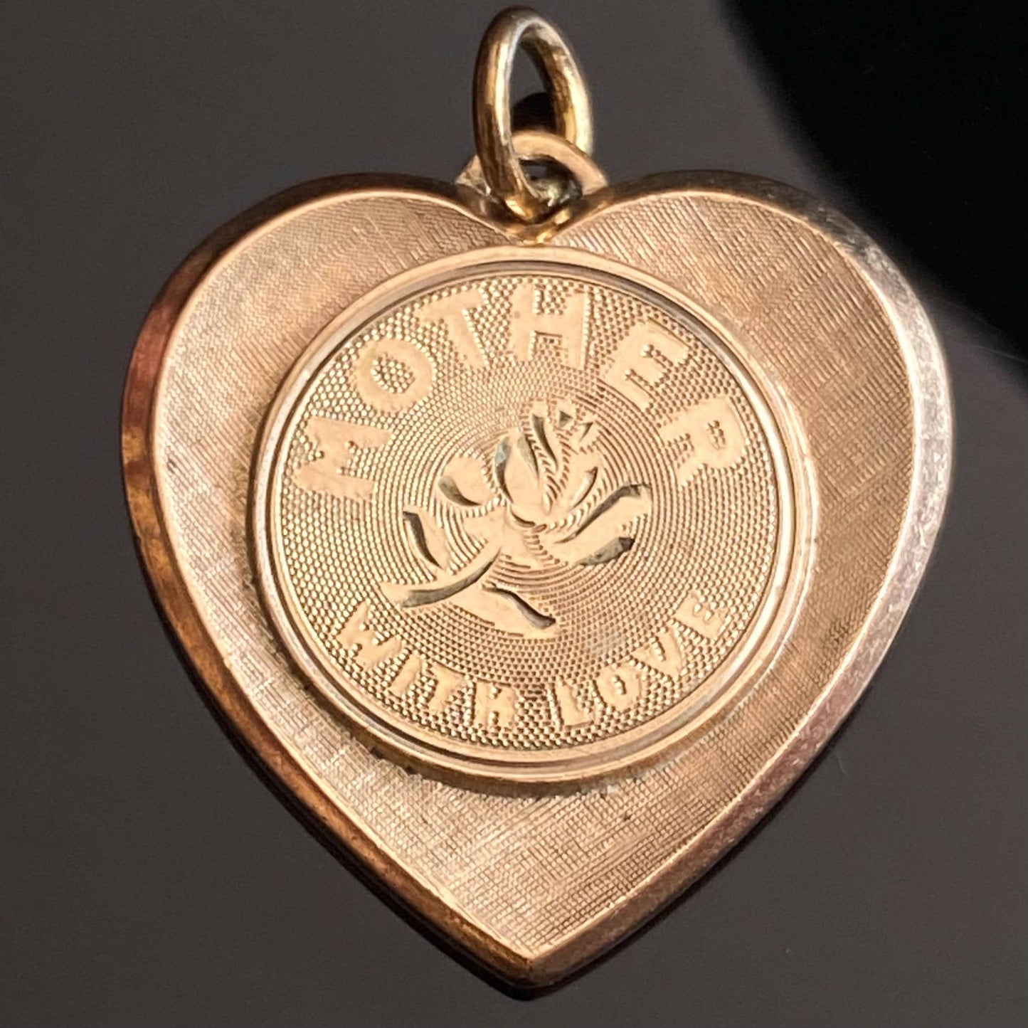 Vintage Mid Century Mother With Love Heart Charm Pendant