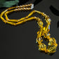 Antique Vintage Faceted Yellow Vaseline Uranium Glass Graduated Czech Bead Necklace