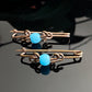 Antique Vintage Turquoise Glass Bead Gold Filled Baby Pin Set