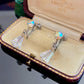 Vintage Aurora Borealis AB Crystal Drop Screw Back Earrings