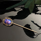 Antique Vintage Art Deco Purple Blue Art Glass Stickpin
