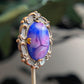 Antique Vintage Art Deco Purple Blue Art Glass Stickpin