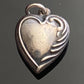 Vintage 925 Sterling Silver 1940s Repousse Puffy Heart Charm Pendant Engraved Mother