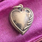 Vintage 925 Sterling Silver 1940s Repousse Puffy Heart Charm Pendant Engraved Mother