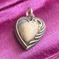 Vintage 925 Sterling Silver 1940s Repousse Puffy Heart Charm Pendant Engraved Mother