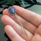 Antique Vintage Art Deco Purple Blue Art Glass Stickpin
