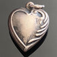 Vintage 925 Sterling Silver 1940s Repousse Puffy Heart Charm Pendant Engraved Mother