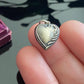 Vintage 925 Sterling Silver 1940s Repousse Puffy Heart Charm Pendant Engraved Mother
