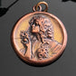 Antique Vintage Art Nouveau Repousse Lady Pendant