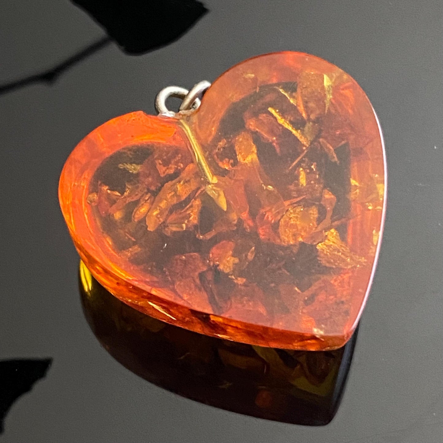 Vintage Amber Heart Pendant
