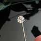 Antique Round Prong Set White Sapphire Stickpin