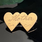 Vintage Petite Gold Filled Double Heart Engraved “Mother” Sweetheart Pin Brooch