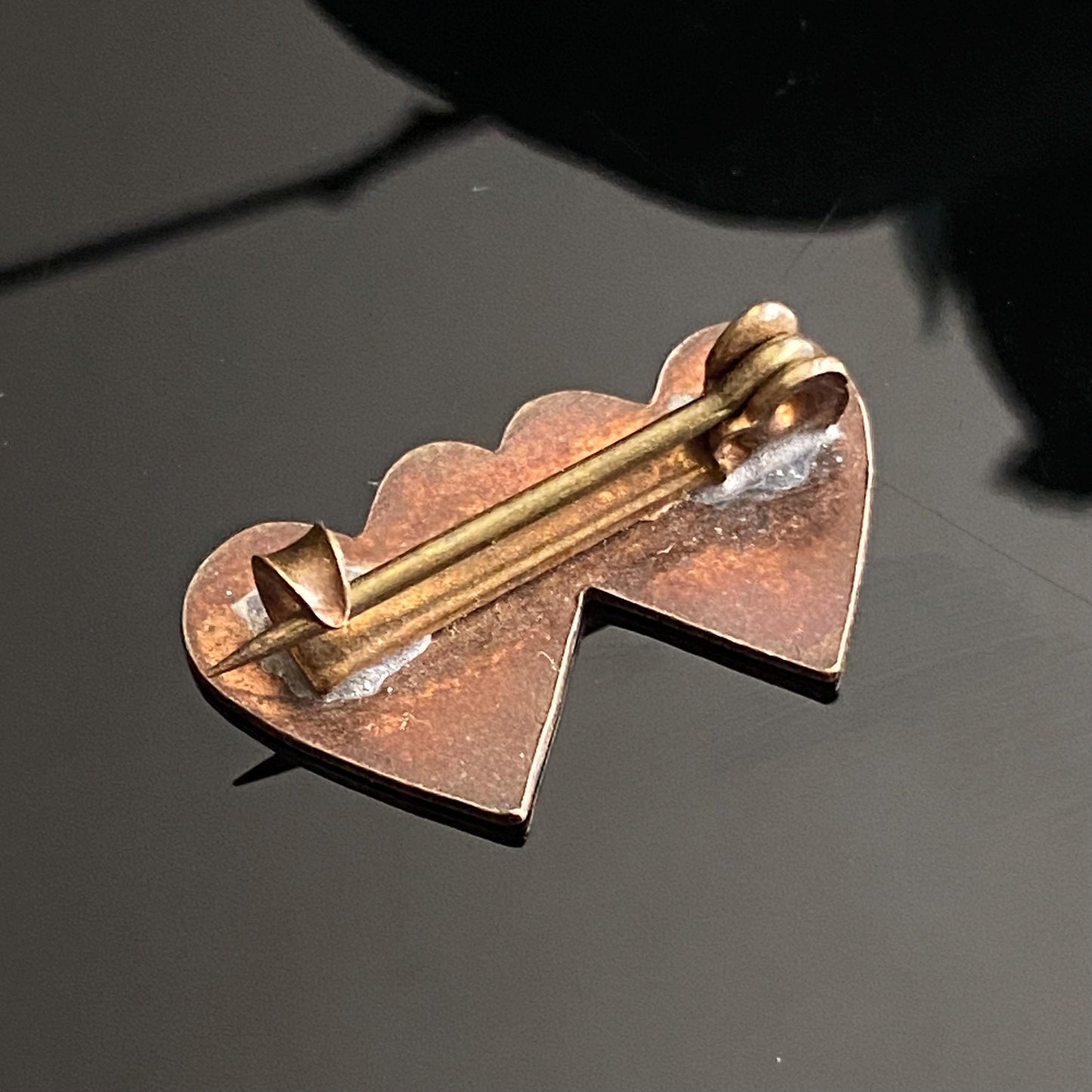 Vintage Petite Gold Filled Double Heart Engraved “Mother” Sweetheart Pin Brooch