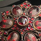 Antique Bohemian Garnet Flower Brooch Pendant