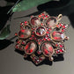Antique Bohemian Garnet Flower Brooch Pendant