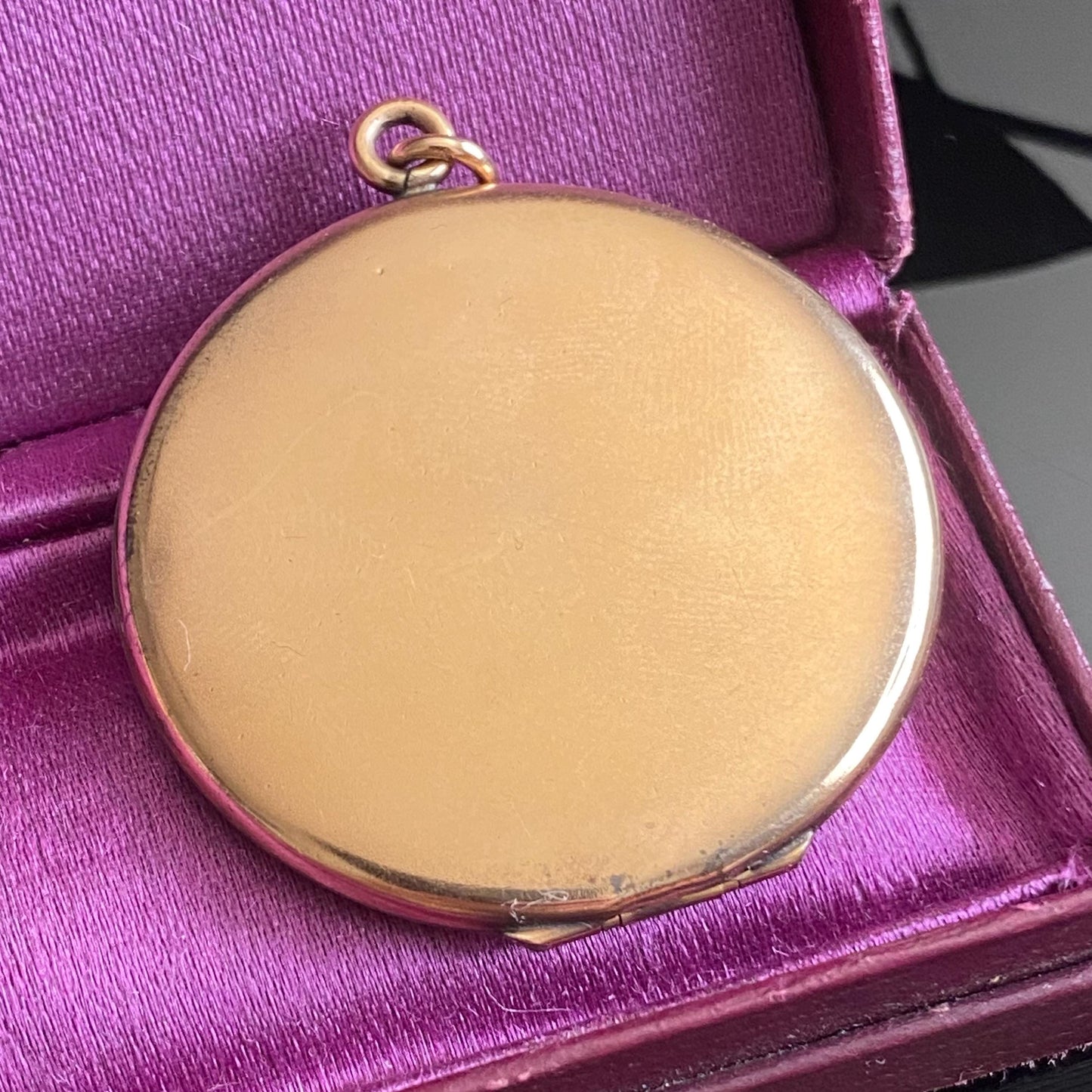 Vintage Large Round Gold Filled "LBZ" Initials Monogram Locket