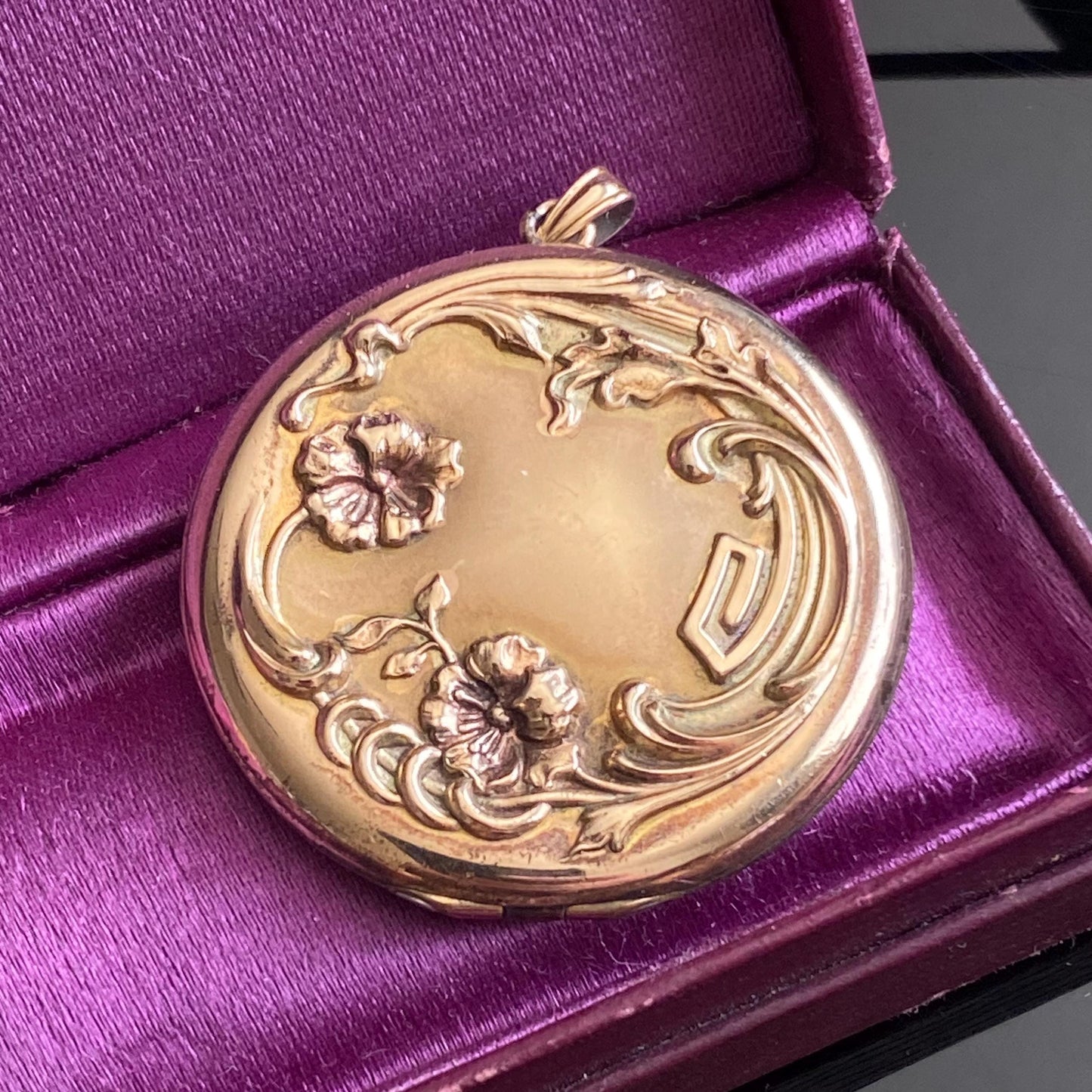 Vintage Bugbee & Niles 1/10th Gold Filled Floral Repousse Locket