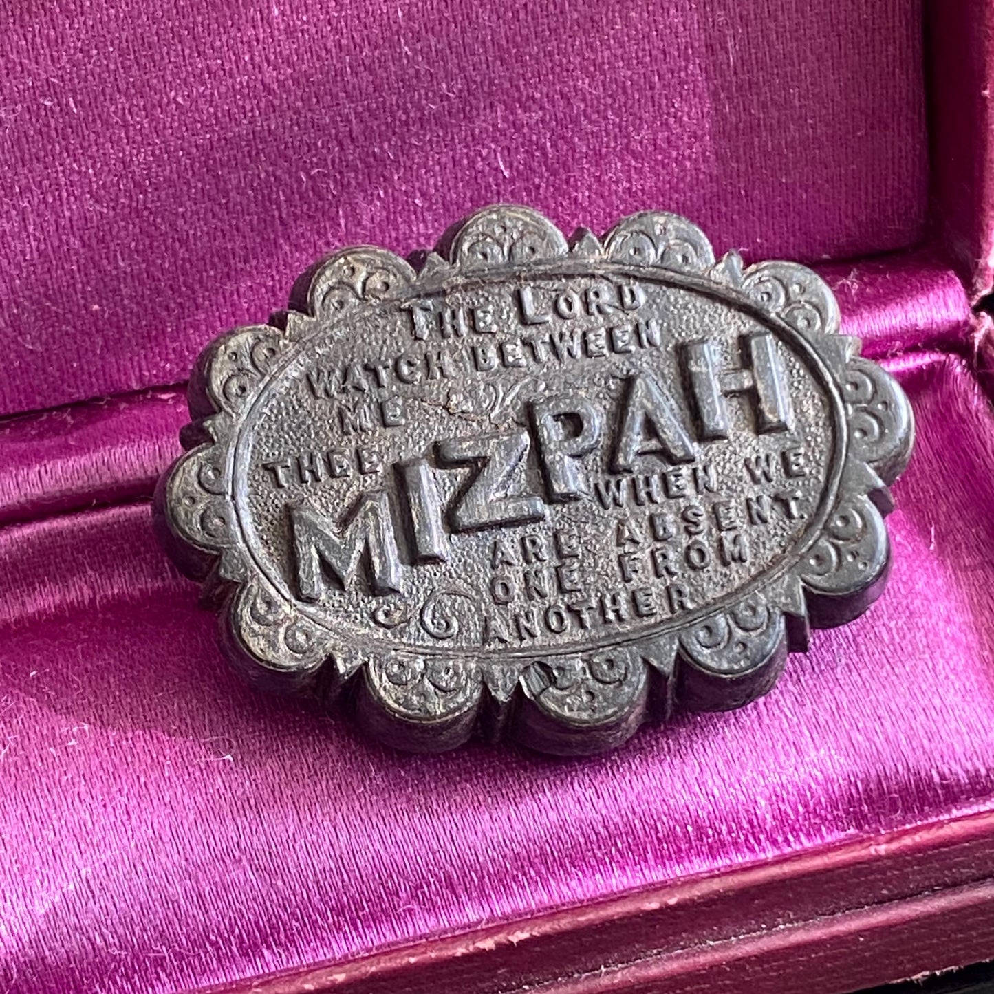 Antique Victorian Black Mizpah Brooch