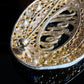 Vintage Art Deco Czech Glass Rhinestone Filigree & Foliage "Mother" Enamel Brooch
