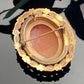 Vintage Gold Filled Carved Shell Spanish Woman Cameo Brooch Pendant