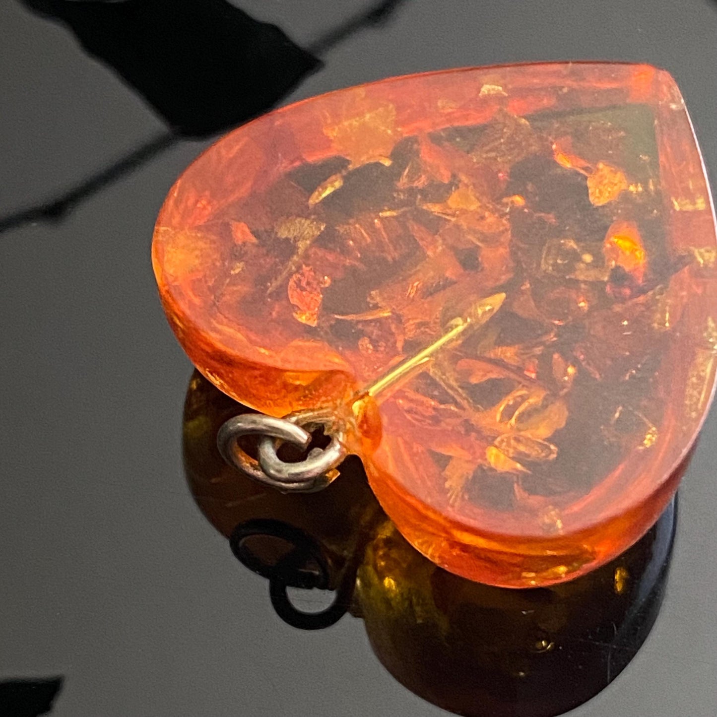 Vintage Amber Heart Pendant