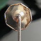 Antique Vintage Art Deco Turquoise Enamel Celluloid Rhinestone Bullseye Stickpin