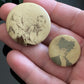 Antique Celluloid Photograph Pinbacks - Lot of Two Photo Pins - Woman and Children