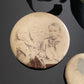 Antique Celluloid Photograph Pinbacks - Lot of Two Photo Pins - Woman and Children