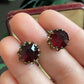 Vintage Red Foiled Screw Back Earrings
